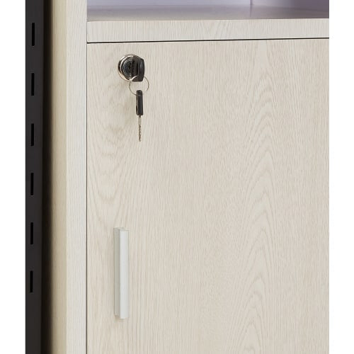 National Public Seating PRC250 40 1/2" 8 Level Presentation Station - Steel/Laminate, Black/Ivory