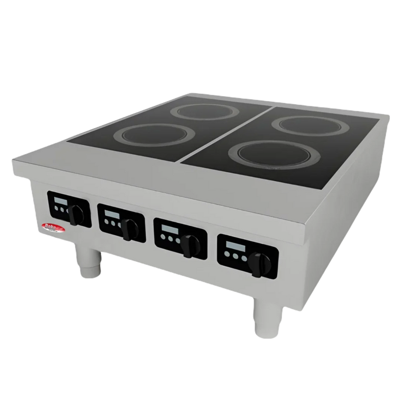 BakeMax BMPLS7IND020 4 Burner Countertop Electric Induction Cooker – 12000W Commercial.