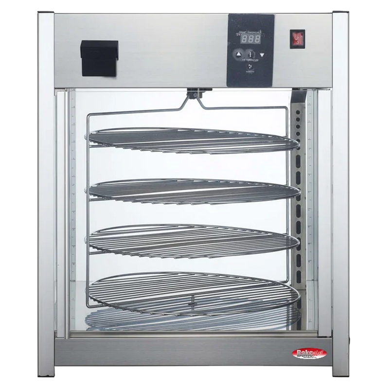BakeMax BMPW418 Titan Series Countertop 4-Tier 18" Rotating Pizza Warmer.