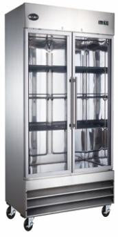 SABA S-47FG - Two Glass Door Reach- In Freezer S/S Interior & Exterior