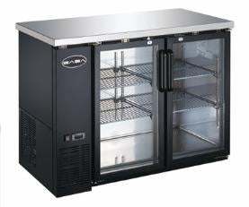 SABA SBB-24-48G - 48" Two Glass Door Back Bar Cooler (Black)