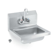 Vollrath K1410-C Wall Mount Commercial Hand Sink w/ 17"L x 15"W x 5 1/2"D Bowl, Gooseneck Faucet