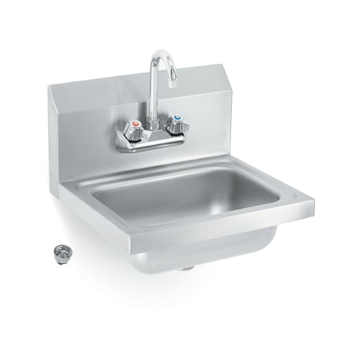 Vollrath K1410-C Wall Mount Commercial Hand Sink w/ 17"L x 15"W x 5 1/2"D Bowl, Gooseneck Faucet