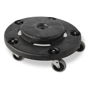 Rubbermaid FG264000BLA Round Plastic Trash Can Dolly w/ Raised Center & 250 lb Capacity