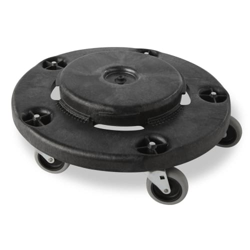Rubbermaid FG264000BLA Round Plastic Trash Can Dolly w/ Raised Center & 250 lb Capacity