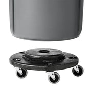 Rubbermaid FG264000BLA Round Plastic Trash Can Dolly w/ Raised Center & 250 lb Capacity
