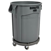 Rubbermaid FG264000BLA Round Plastic Trash Can Dolly w/ Raised Center & 250 lb Capacity