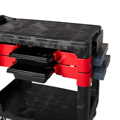Rubbermaid FG618000 BLA 2 Level Polymer Utility Cart w/ 330 lb Capacity, Flat Ledges