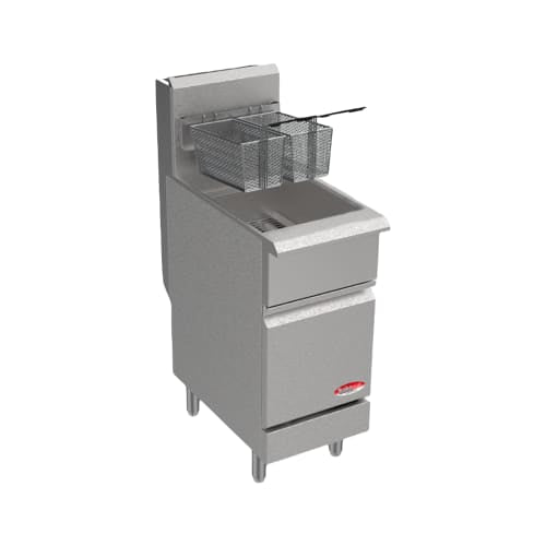Bakemax BAKEG40 Gas Fryer - (1) 40 lb Vat, Floor Model, Natural Gas