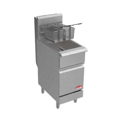 Bakemax BAKEG50 Gas Fryer - (1) 50 lb Vat, Floor Model, Natural Gas