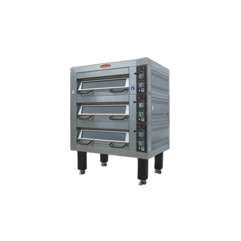 BakeMax BMDDD02 Two-Deck Electric Artisan Stone Deck Oven – 2 Pan Wide