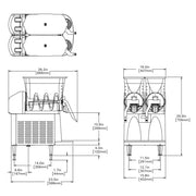 Bunn ULTRA NX 16 3/5" Ultra® NX™ Frozen Drink Machine w/ (2) 3 gal Bowls - 120v (58000.0002)
