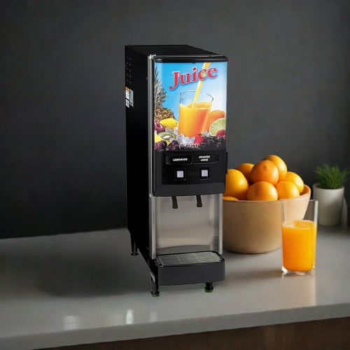 Bunn JDF-2S Silver Series® Refrigerated Drink Dispenser w/ (2) 5 gal Bowls, Mixing, Unlit Juice Graphic, 120v (37900.0001)