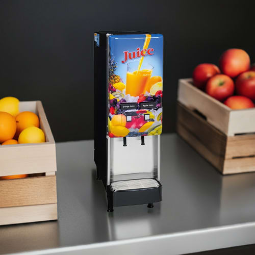 Bunn JDF-2S Silver Series® Refrigerated Drink Dispenser w/ (2) 5 gal Bowls, Mixing, Lit Juice Graphic, 120v (37900.0008)