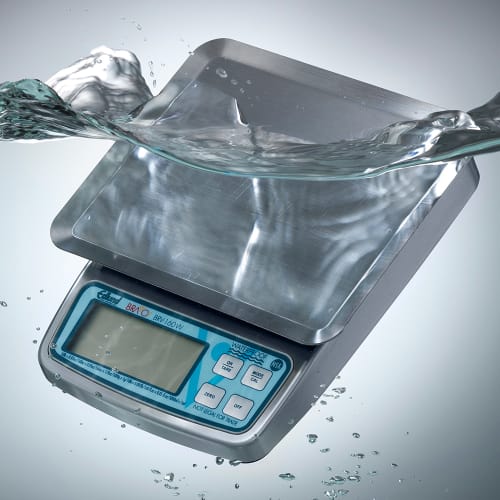 Edlund BRV-160W 10 lb Bravo! Waterproof Digital Portion Control Scale - 5 5/8" x 7", Stainless, 115v