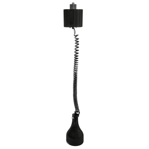 Hatco DL-500-RTL 71 7/8" Track Mount Heat Lamp w/ Retractable Cord - Lower Switch, Bold Black, 120v