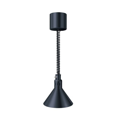Hatco DL-775-RL 69 1/2" Ceiling Mount Heat Lamp w/ Retractable Cord - Lower Switch, Bold Black, 120v