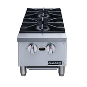 Dukers DCHPB12 12" Gas Hotplate w/ (2) Burners & Manual Controls, Convertible