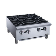 Dukers DCHPB24 24" Gas Hotplate w/ (4) Burners & Manual Controls, Convertible