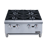 Dukers DCHPB24 24" Gas Hotplate w/ (4) Burners & Manual Controls, Convertible