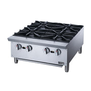 Dukers DCHPB24 24" Gas Hotplate w/ (4) Burners & Manual Controls, Convertible