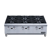Dukers DCHPB36 36" Gas Hotplate w/ (6) Burners & Manual Controls, Convertible