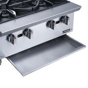 Dukers DCHPB36 36" Gas Hotplate w/ (6) Burners & Manual Controls, Convertible