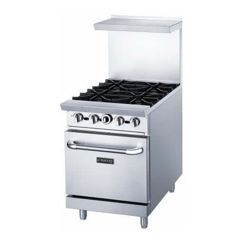 Dukers DCR24-4B 24" 4 Burner Gas Range - Standard Oven, Convertible