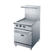 Dukers DCR24-GM 24" Gas Range w/ Full Griddle - Standard Oven, Convertible