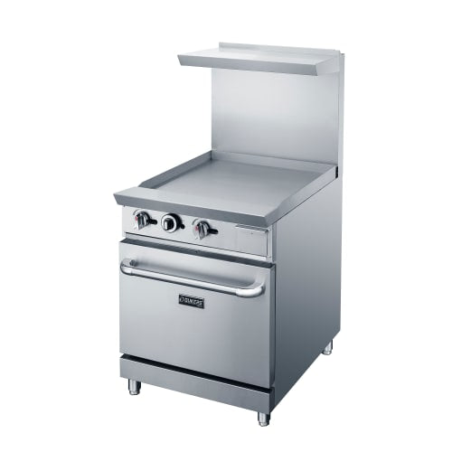 Dukers DCR24-GM 24" Gas Range w/ Full Griddle - Standard Oven, Convertible