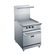 Dukers DCR24-GM 24" Gas Range w/ Full Griddle - Standard Oven, Convertible