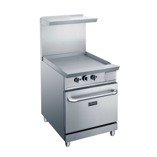 Dukers DCR24-GM 24" Gas Range w/ Full Griddle - Standard Oven, Convertible