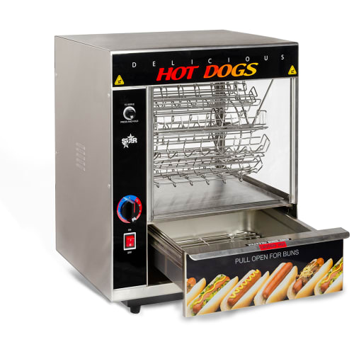 Star 175CBA Hot Dog Broiler w/ 36 Franks & 32 Buns Capacity, 120v