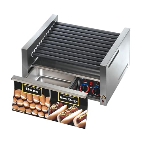 Star 50SCBDE 50 Grill-Max® Hot Dog Roller Grill w/ Thermostatic Controls - Slanted Top, 120v