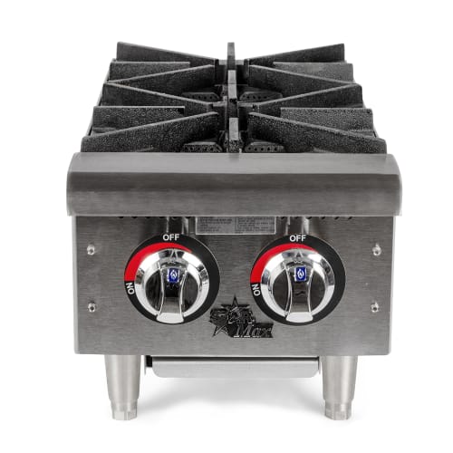 Star 602HF 12" Gas Hotplate w/ (2) Burners & Manual Controls, Convertible