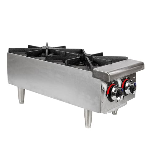 Star 602HF 12" Gas Hotplate w/ (2) Burners & Manual Controls, Convertible