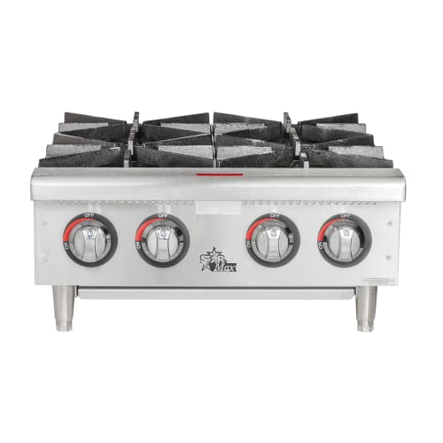 Star 604HF 24" Gas Hotplate w/ (4) Burners & Manual Controls, Convertible
