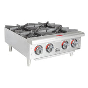 Star 604HF 24" Gas Hotplate w/ (4) Burners & Manual Controls, Convertible