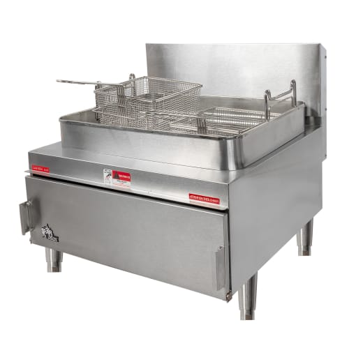 Star 630FF Countertop Gas Fryer - (1) 30 lb Vat, Twin Baskets, Natural Gas