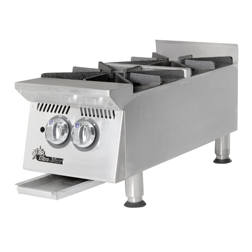 Star 802HA 12" Gas Hotplate w/ (2) Burners & Manual Controls, Convertible