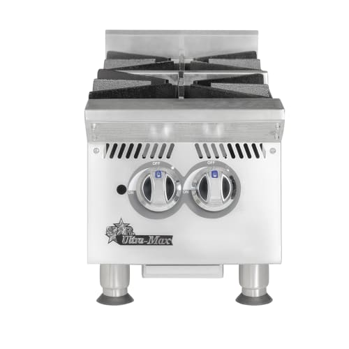 Star 802HA 12" Gas Hotplate w/ (2) Burners & Manual Controls, Convertible