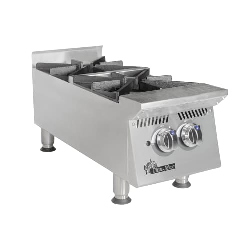 Star 802HA 12" Gas Hotplate w/ (2) Burners & Manual Controls, Convertible