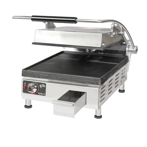 Star PST14I Single Commercial Panini Press w/ Cast Iron Smooth Plates, 120v