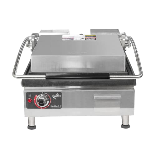 Star PST14I Single Commercial Panini Press w/ Cast Iron Smooth Plates, 120v
