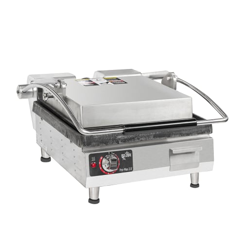 Star PST14I Single Commercial Panini Press w/ Cast Iron Smooth Plates, 120v