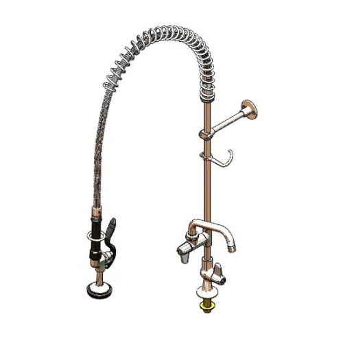 T&S 5PR-1S06 Deck Mount Prerinse Unit, Single Hole w/ 6" Add-On-Faucet