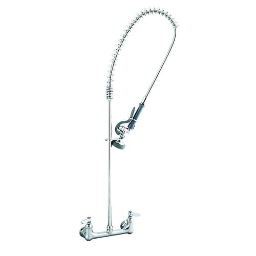 T&S B-0133 33 3/8" H Wall Mount Pre Rinse Faucet - 1.15 GPM, Base with Nozzle