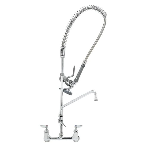 T&S B-0133-ADF12-B 37 9/16"H Wall Mount Pre Rinse Faucet - 1.15 GPM, Base with Nozzle