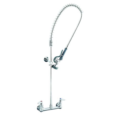 T&S B-0133-B 33 3/8" H Wall Mount Pre Rinse Faucet - 1 3/20 GPM, Base with Nozzle