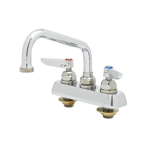 T&S B-1110 Deck Mount Faucet - 6" Swing Spout, 4" Centers